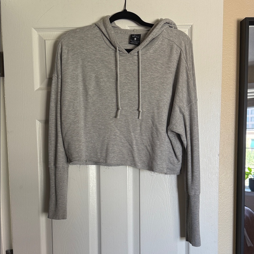 Nike Light Gray Cropped Hoodie